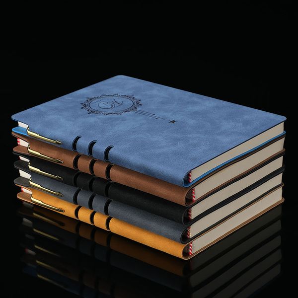 

notebook stationery leather business meeting record a5 paper waterproof diary notepad planner journal agenda gift office, Purple;pink