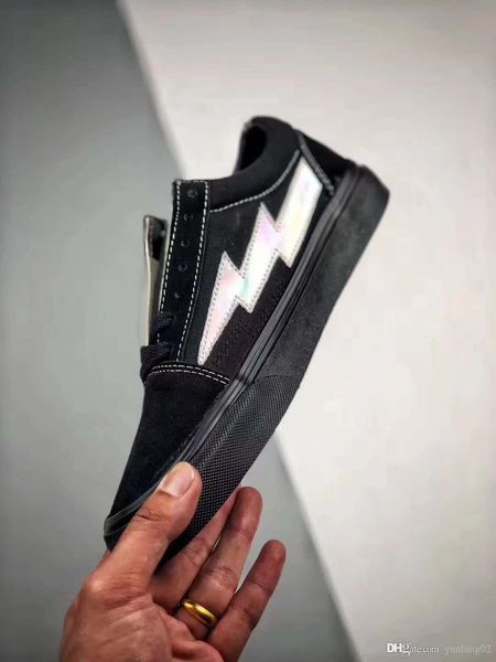 

new revenge x storm pop old skool designer cavnas sneakers womens men low cut skateboard red blue white black casual shoes