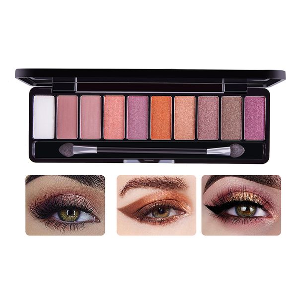 

10 colors eyeshadow palette glitter shimmer matte pigmented eye shadow matte silky pigments eye shadow