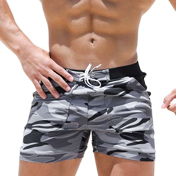 

new summer men's beach casual shorts swimming trunks quick drying drawstring fitness workout loose camouflage sports short 2020