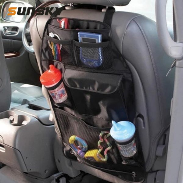 

auto car seat back organizer car seat hanging bag storage for drinks cups phones and other items