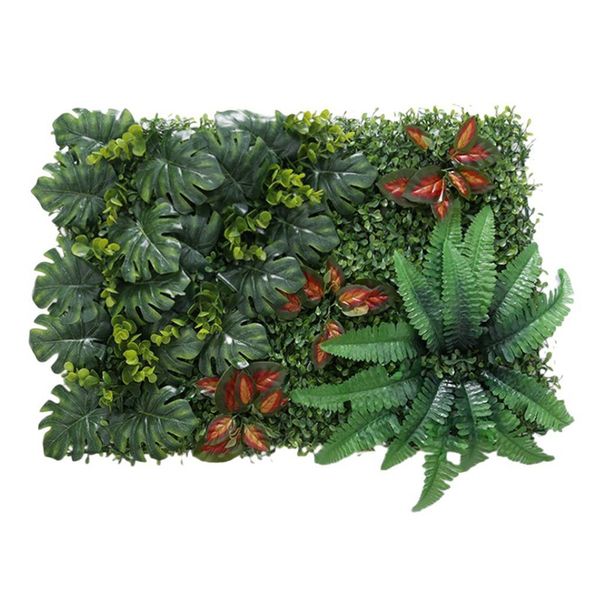 

promotion artificial grass diy miniature lawn, garden ornament, red leaves