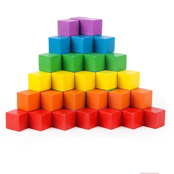 

100pcs 1cm 1.5cm 2cm colorful wooden cubes wood dices board games for family and kids board game 6 colors