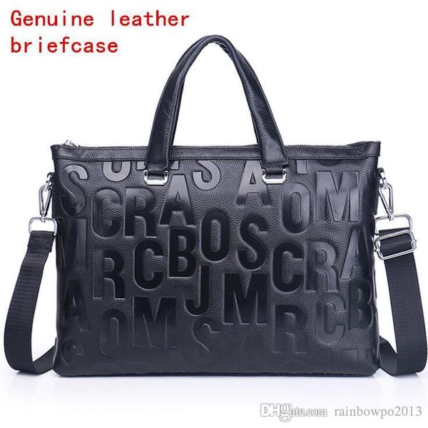 

factory wholesale men bag fashion gentleman leather handbag head layer leatheres fine embossed business briefcases leathers computer briefca