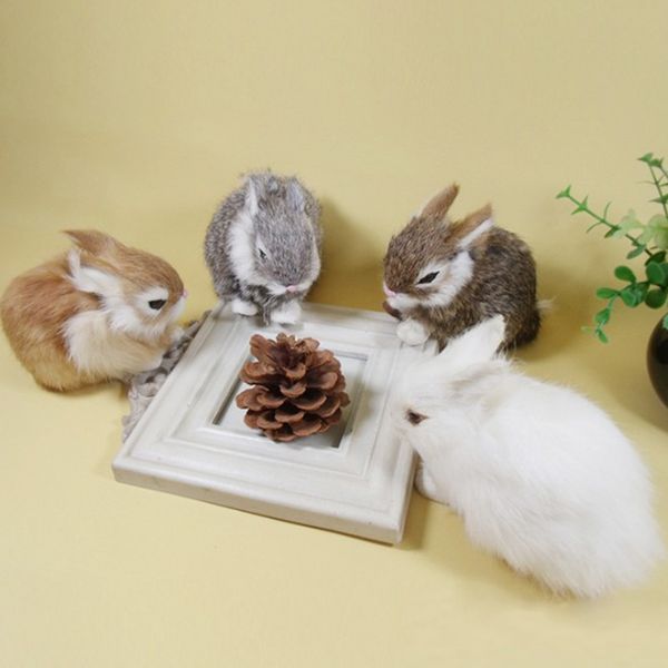 

2pcs realistic rabbit ornament vivid crafts for patio yard garden decor