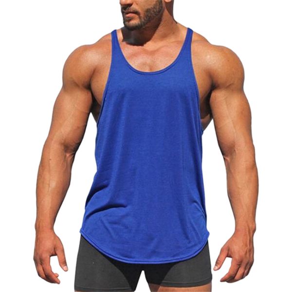 

bodybuilding mens stringer tank fashion solid sleeveless shirt gyms singlets fitness clothing cotton workout, White;black