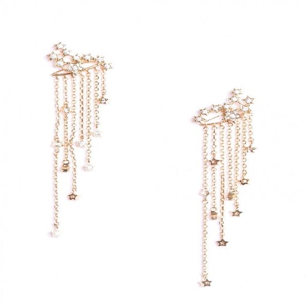 

wholesale-star tassel earrings crystal earrings ear cuff women fashion jewelry will and sandy, Silver