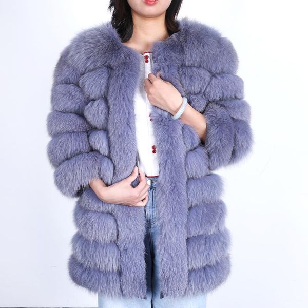 

2020 new style real fur coat 100% natural fur jacket female winter warm leather coat vest ing, Black