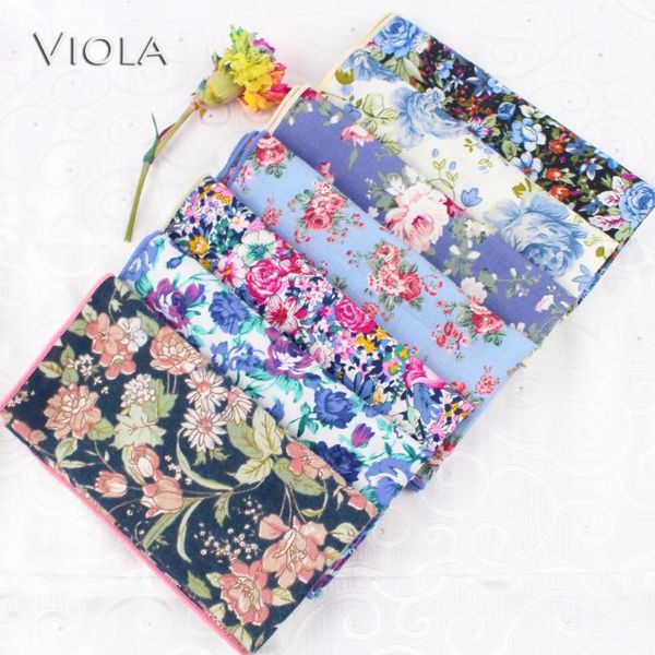 

27cm chic floral printed brisk soft handkerchief 100% cotton women&men hankie wedding pocket square gift accessory quality, Black;blue