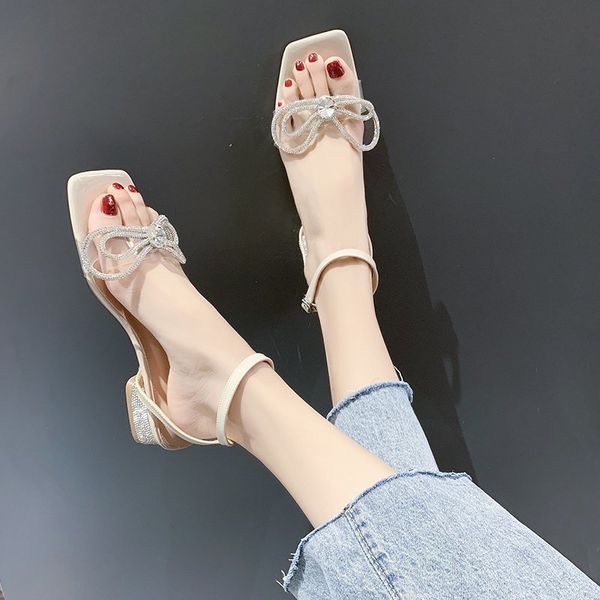 

med beige heeled sandals fashion womens shoes 2020 all-match clear heels buckle strap medium black luxury comfort block women's