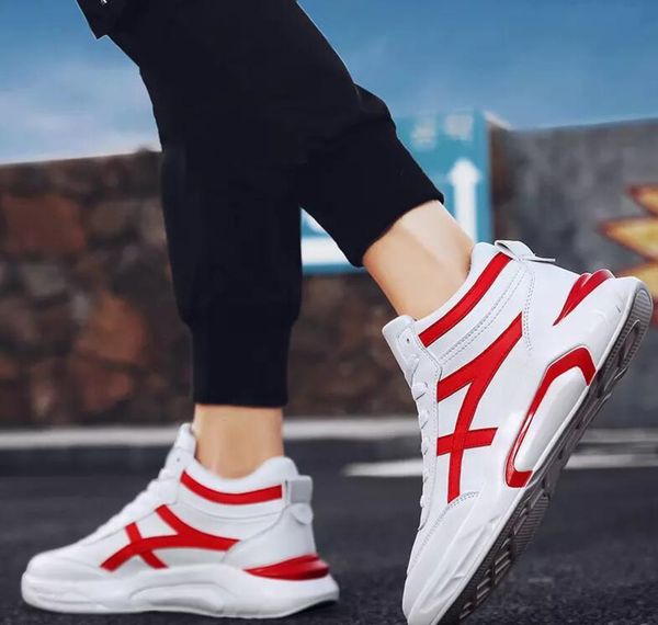 

designer men casual shoes white black red fashion breathable high cut outdoor sports shoes sneakers size 36-43