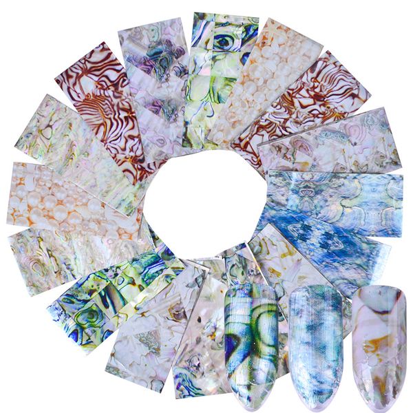 

16pcs 20cm flower nail art stickers foils wraps shining stone rock image transfer decals sliders nails accessories tools sticker, Black