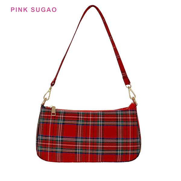 

pink sugao retro crossbody shoulder bag women designer lattice canvas tote bag luxury purse handbags new fashion handbag