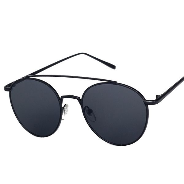 

2019 new lady small round sunglasses men women retro metal frame eye black vintage tiny female men rock handsome sun glasses, White;black