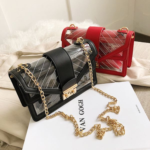 

summer transparent jelly bag crossbody bags for women 2019 quality pvc luxury handbags designer ladies beach clear shoulder bag