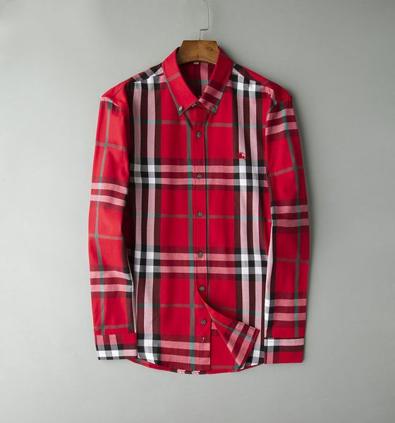 

20ss burberri mens designer shirt luxury trend brand shirt fashion cotton breathable plaid striped business casual summer shirt selling, White;black