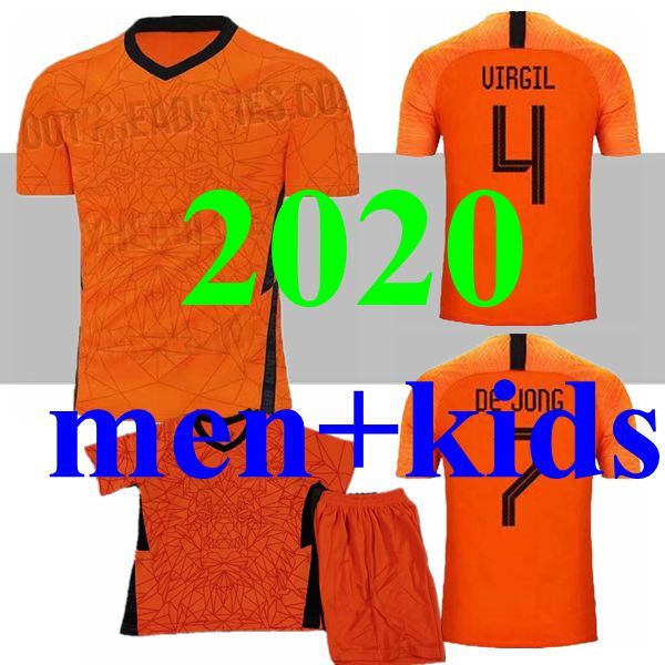 

2020 2021 men kids netherlands soccer shirt de jong holland de ligt van dijk virgil man jerseys strootman football jersey, Black;yellow