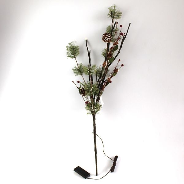 

pine cones berries branch with 20 led battery operated christmas decoration holiday gift