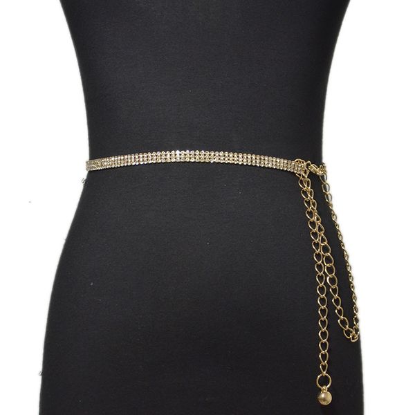 

female row bright bride bling crystal diamond waist chain belt fashion luxury women's rhinestone belt rhinestones, Black;brown