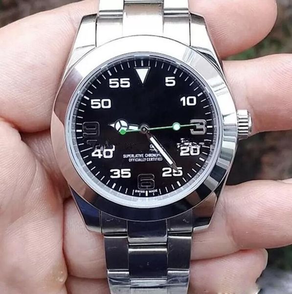 

luxury simple style sapphire automatic mens watch 40mm black dial fixed dome stainless steel bezel luminous men watch outdoor watches, Slivery;brown
