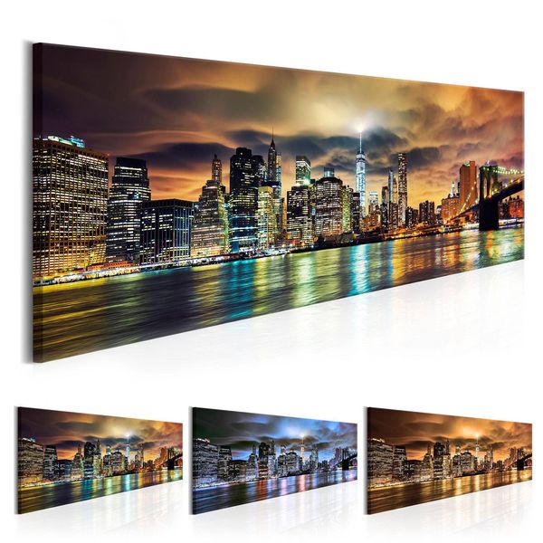 

( no frame ) night view of urban architecture building statue design canvas print wall art modern home decoration