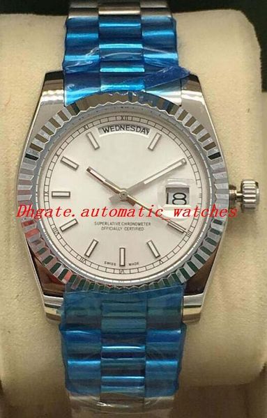 

luxury watch 8 style 18k yellow gold 118208 118238 warranty index dial 36mm steel fluted automatic fashion men's watches, Slivery;brown