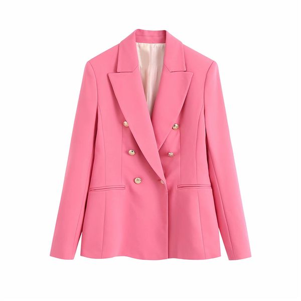 

elegant women chic notched blazer 2020 office ladies pocket jackets casual female slim notched suits solid pink girls chic sets, White;black