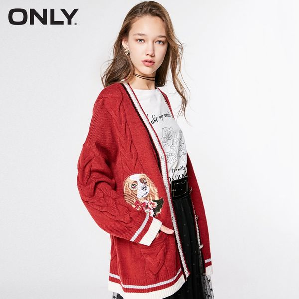 

only 2019 women's loose fit cardigan knit |11913b505, White
