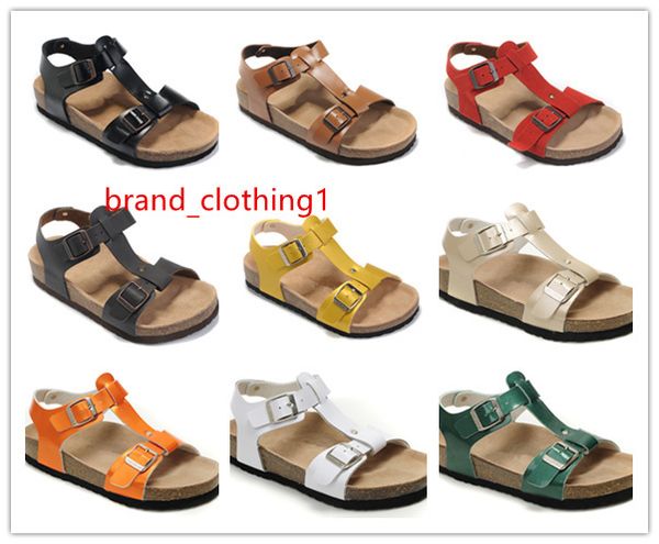 

brand flat heel sandals with buckle for men women wholesale summer beach casual shoes genuine leather slippers size 35-46