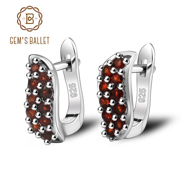 

gem's ballet natural garnet 925 sterling silver earrings for women party dating romantic pomegranate granules earring jackets cx200628, Golden;silver