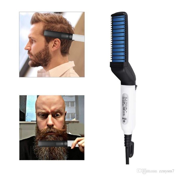 

men hair straightener curler comb multifunctional moustache hair styling beard styler irons quick electric hair brush bulk stock