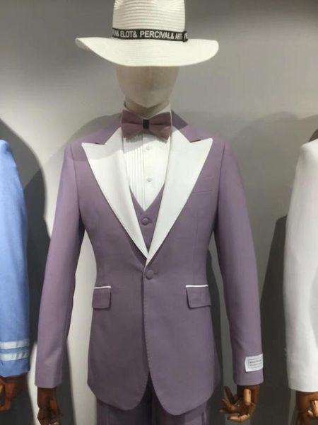 

latest design classic wedding suit for men suits slim fit blazer bridegroom man party tuxedo 3 piece white lapel suit cool, Gray