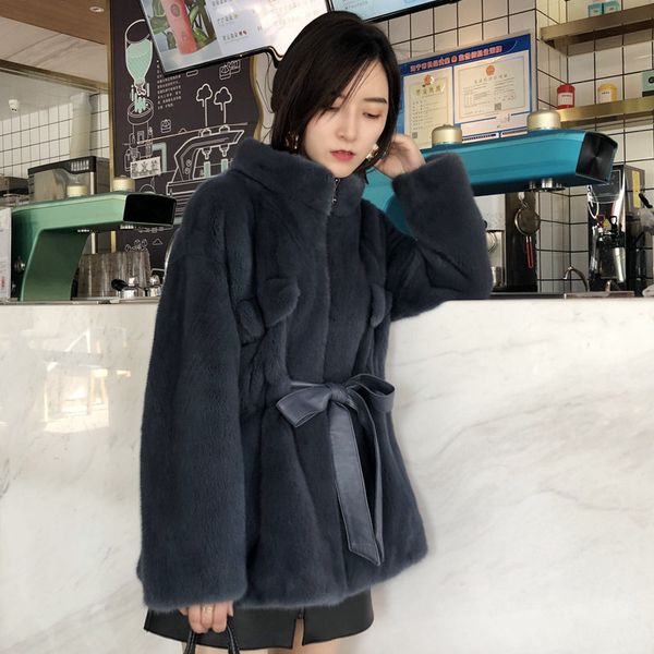 

real fur coat women clothes 2019 coat hooded velvet parka real fur korean winter women manteau femme yy2269, Black