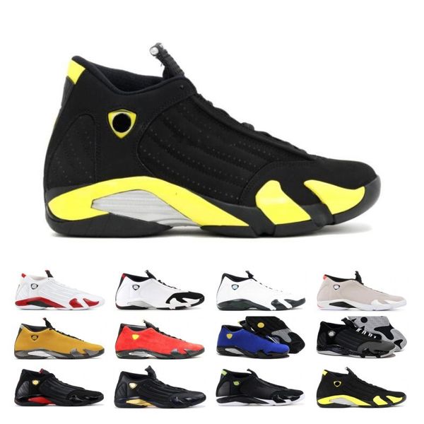 

Thunder Mens 14s Basketball Shoes black toe candy cane defining moments Indiglo Red High Quality Men desert sand Sports Sneakers Shoes