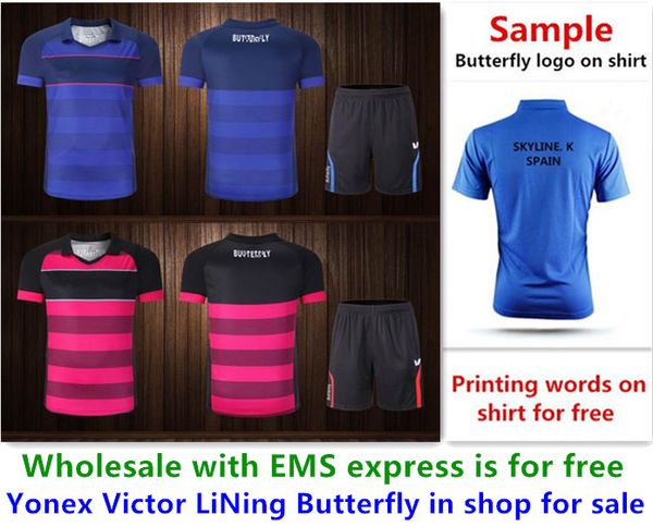 

wholesale ems for text printing for new badminton shirt clothes table tennis t sport shirt clothes aa02, White;black