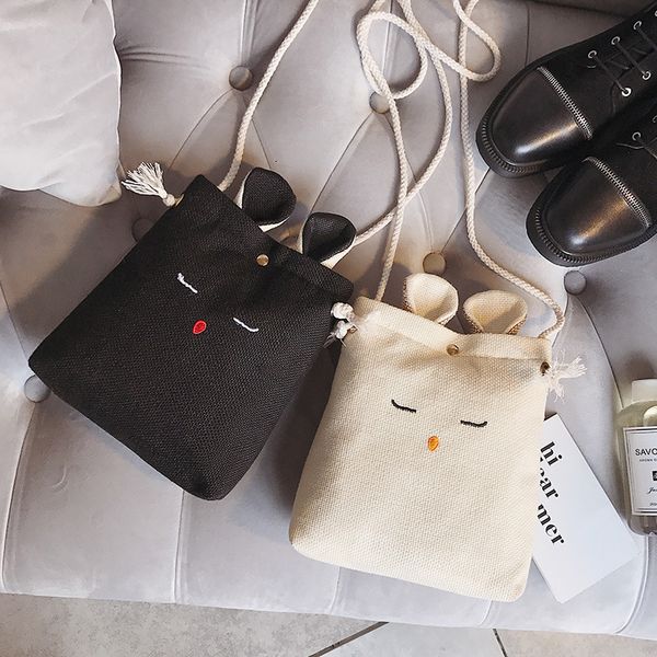 

creative small women bag wholesale 2018 new mobile phone bag green fabric linen solid color messenger