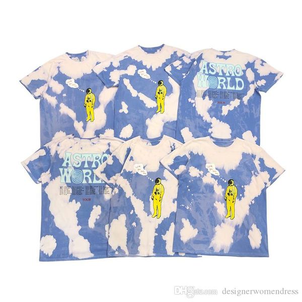 

трэвис скотт mens конструктора tshirts tie умирание астронавт письмо отпечатано повседневный коротким рукавом экипаж шеи пуловер tshirts мод, White;black