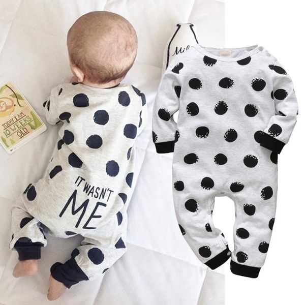

jumpsuits born baby boys girls romper infant clothes long sleeve letter it wasn't me jumpsuit autumn clothing toddler outfits, Blue