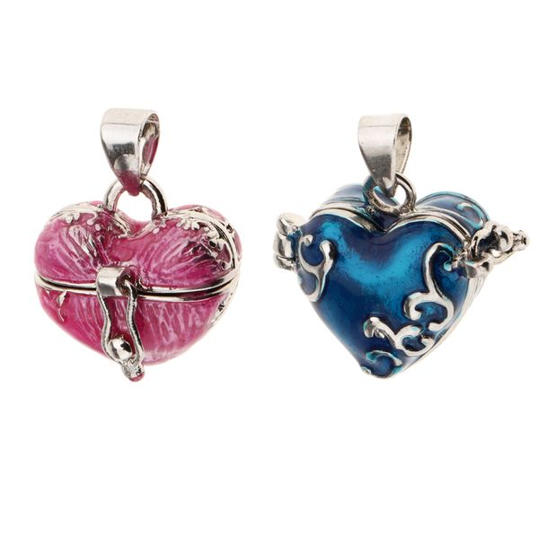 

2pcs mini small heart cremation charms pendant, keepsake urn memorial pendant fit necklace keyring jewelry finding, Silver