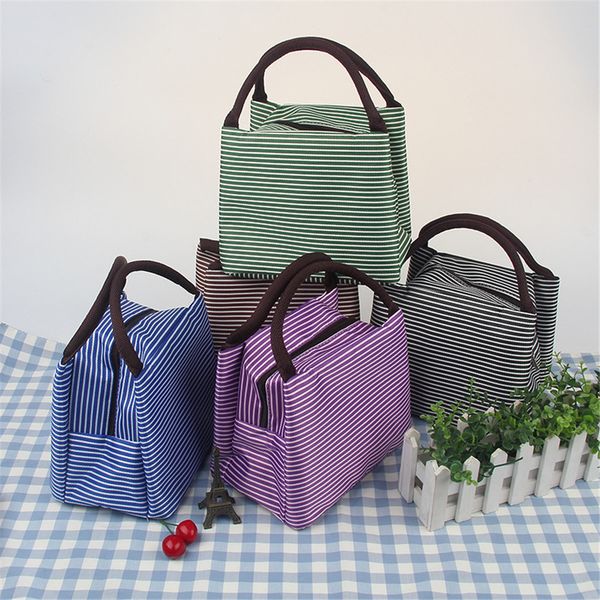 

2019 new cartoon insulation lunch bag waterproof portable striped cold ice pack small square package dropship y712