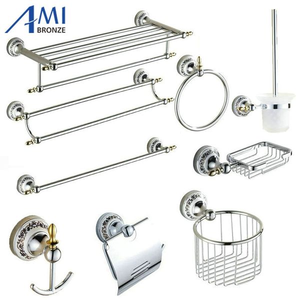 

81cp series chrome polished porcelain bathroom accessories bath hardware towel shelf towel bar paper holder cloth hook