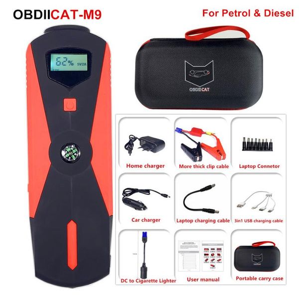 

obdiicat-m9 jump starter car jump starter battery power bank real 16000mah car auto buster emergency