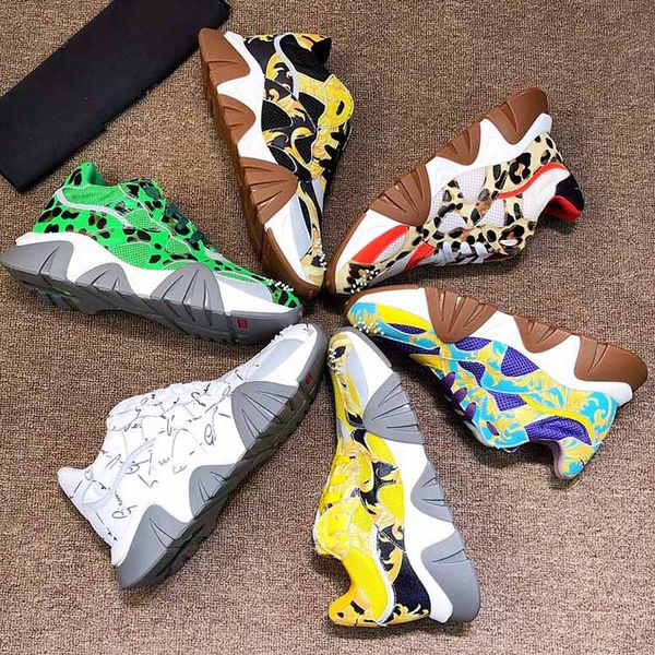 

2020 new winter luxury designer platform men women sneakers height increasing resistance fashion soft casual shoes rubber slide splicing, Black