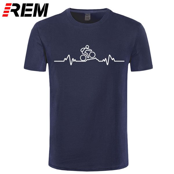 

rem mountain biker heartbeat pulse cyclinger t-shirt cycle fashion funny birthday 100% cotton short sleeves t shirts, White;black