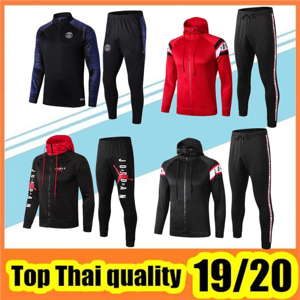 

2019/20 mbappe hoodie soccer jacket 19/20 cavani tracksuit football jacket mbappe champion survÃªtement jordam x verratti hoodie, Black