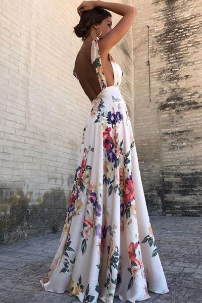 

woman clothes women dresses summer dress women maxi deep v neck spaghetti strap long sundress floral print backless beach dresses, Black;gray