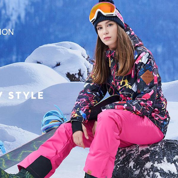 

women's ski suit women's ski suit windbreaker mountain coat + ribbon snow pants