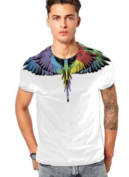 

Новый Marcelo Burlon Футболка Мужчины Милан Feather Wings Футболка Мужчины Женщины Пара Fashion Sh