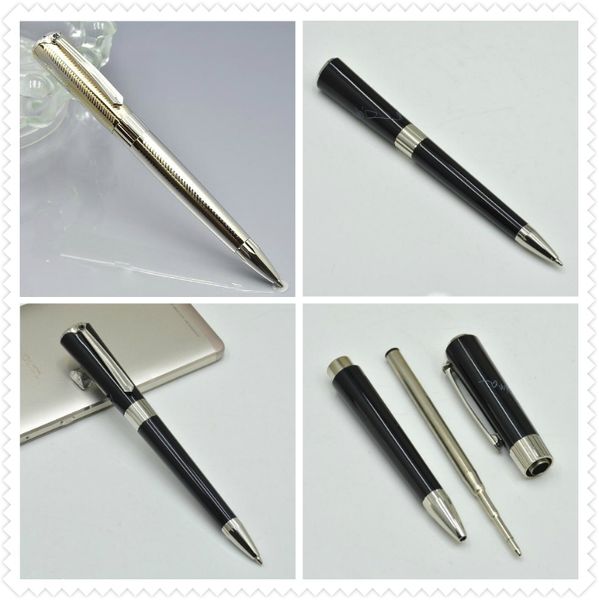 

wholesale black / silver ballpoint pen school office stationery fashion writing refill pens for business gift, Blue;orange