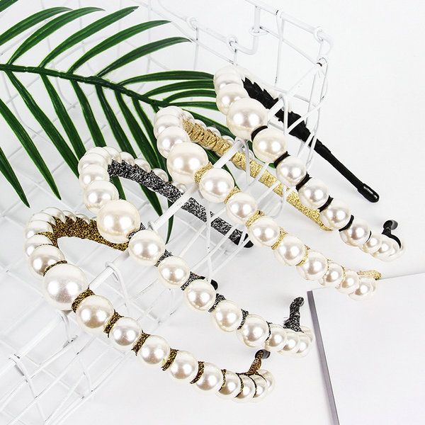 

инкрустированные жемчужина волосы обручем дамы лучшие продажи оголовье ручной намоткой тонких краями аксессуары для волос мода леди стиль пр, Black;brown